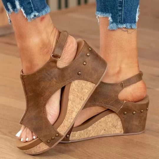Damen Wedge-Sandalen mit elastischem Riemen und anatomischer Fußbettgestaltung R&B