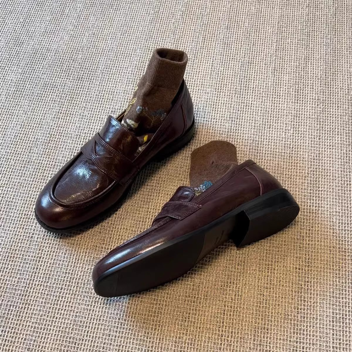 Damen Mokassins aus hochwertigem Leder mit elegantem Schlupfdesign R&B