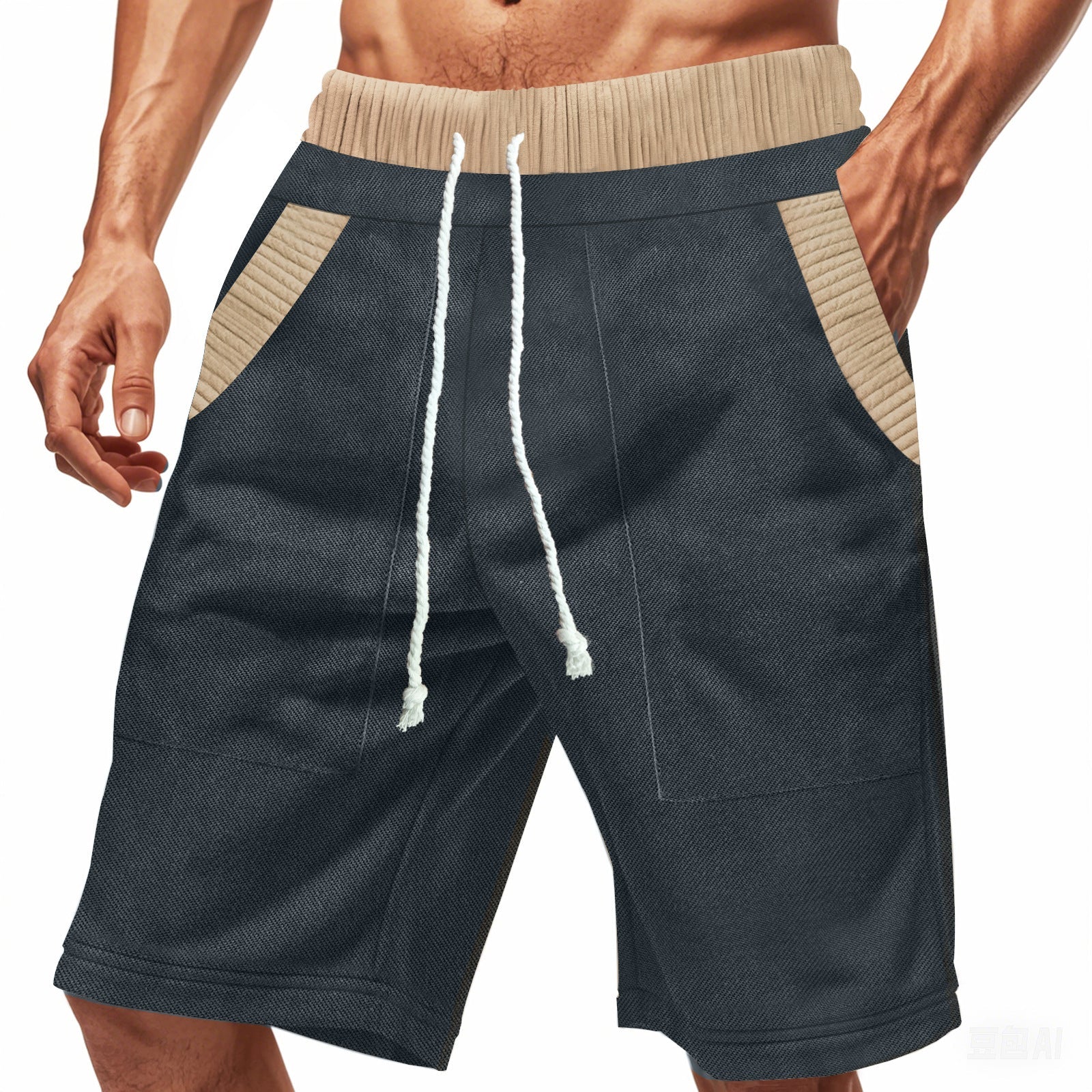 Herren Freizeit-Shorts mit elastischem Bund und praktischen Seitentaschen R&B