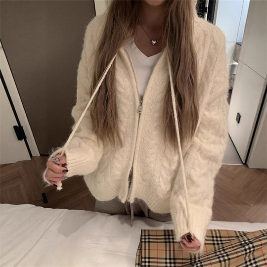 Damen kuscheliger Cardigan mit weit geschnittenen Ärmeln und feiner Struktur R&B