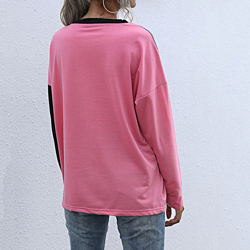 Damen Sportliches Sweatshirt mit modischem Farbblockdesign R&B