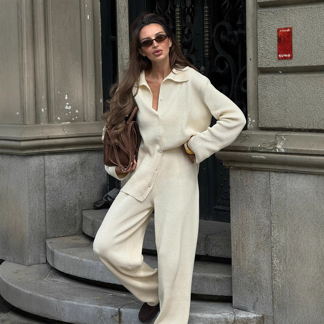 Damen Bequemes Strick-Ensemble aus weicher Baumwolle R&B