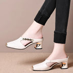 Damen Modische Clogs mit elegantem Glanz-Detail und bequemer Laufsohle R&B