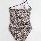 Damen One-Shoulder Badeanzug mit stylischem Animal-Print und femininen Raffungen R&B