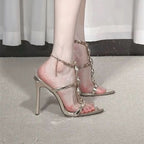 Damen Hochhackige Sandalen mit eleganten Kettenverzierungen R&B