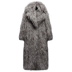 Damen Flauschiger Oversized-Mantel aus Kunstpelz R&B