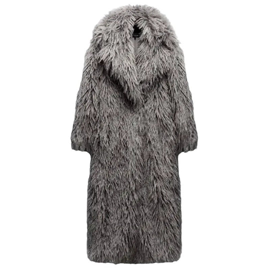 Damen Flauschiger Oversized-Mantel aus Kunstpelz R&B
