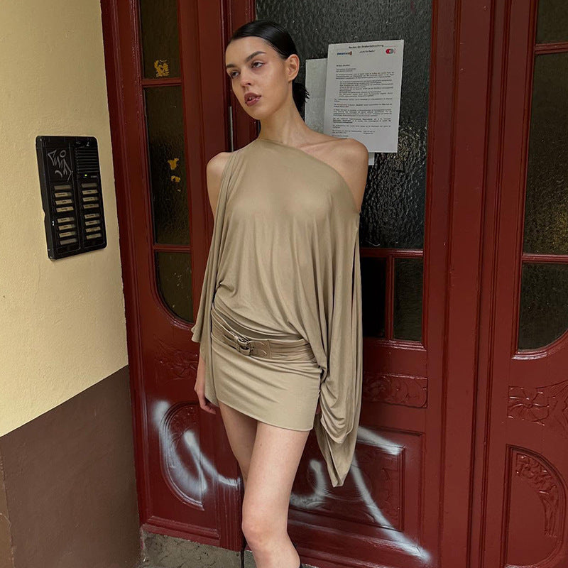Damen Oversize Tunika mit aufregendem Wickeldesign und großzügigen Ärmeln R&B