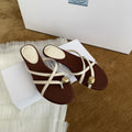 Damen Elegante und komfortable Zehentrenner-Sandalen mit geflochtenem Riemendesign
