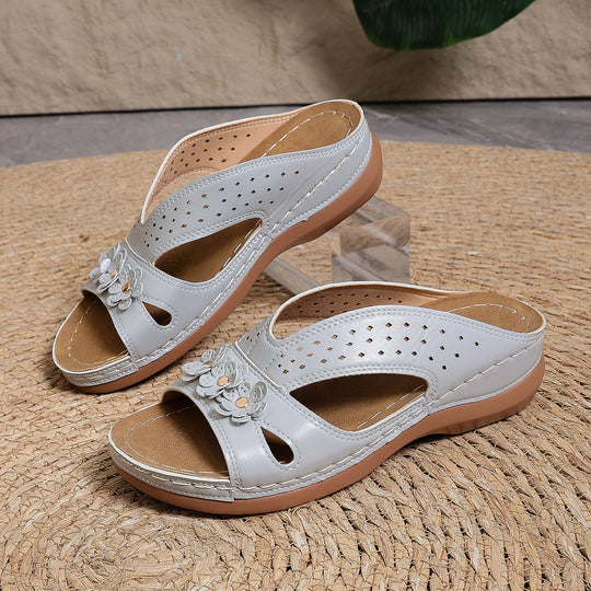 Damen Clogs mit floralem Akzent und atmungsaktiver Sohle R&B
