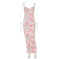 Damen Elegantes figurbetontes Maxikleid mit floralem Design R&B