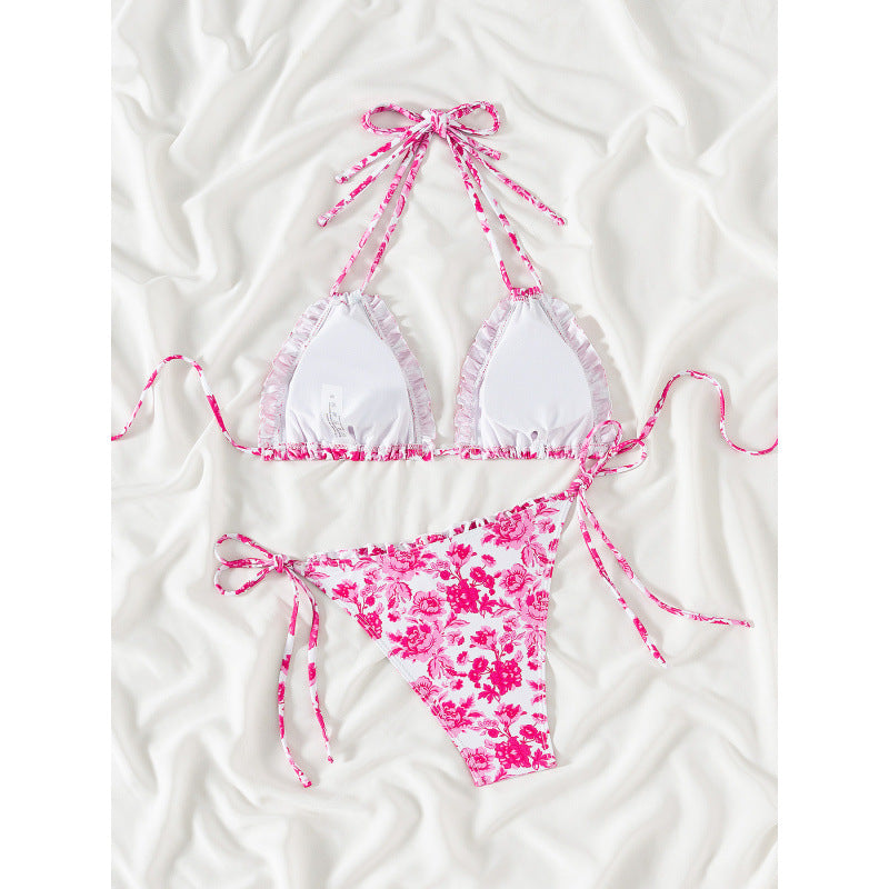 Damen Triangel-Bikini mit verspieltem Rüschen-Design R&B