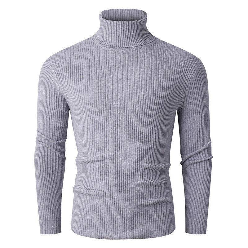 Herren eleganter Rollkragenpullover aus strukturiertem Strickmaterial R&B