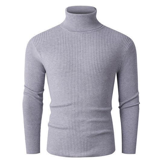 Herren eleganter Rollkragenpullover aus strukturiertem Strickmaterial R&B