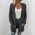 Damen Grobstrick-Cardigan mit großen Taschen und strukturiertem Design