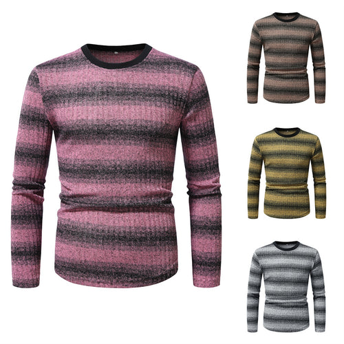 Herren Langarmshirt aus strukturiertem Material mit modischem Streifenmuster R&B