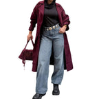 Damen trendiger Trenchcoat mit stilvollem Schnitt und praktischen Taschen R&B