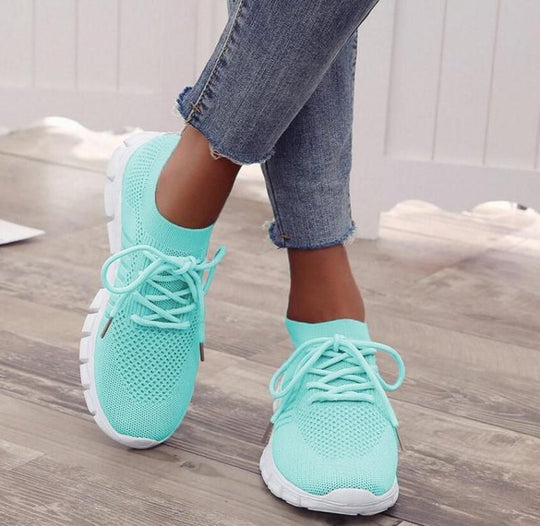 Damen Sportliche Sneaker mit atmungsaktiver Netzstruktur und rutschfester Sohle R&B