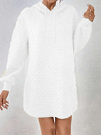 Damen Kapuzenpulloverkleid mit trendy Struktur R&B