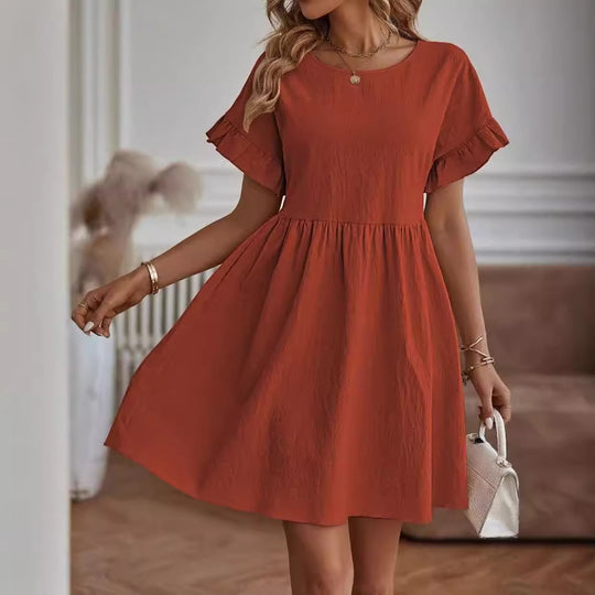 Damen Sommerliches Kleid mit Rüschendetails und lässiger Silhouette R&B