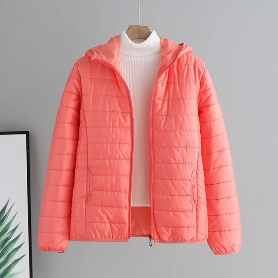 Damen gesteppte Übergangsjacke mit Kapuze und modernem Schnitt R&B