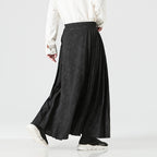 Damen nan Maxi-Rock mit breitem Taillenbund ornamentaler Bordüre und plissierten Falten R&B