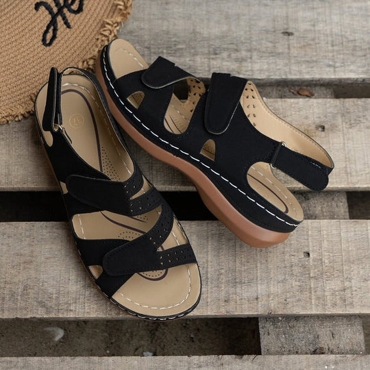 Damen Komfort-Sandalen mit ergonomischem Fußbett und eleganten Schnallen R&B