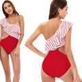 Damen Einteiler Badeanzug mit asymmetrischem Schnitt und raffinierten Rüschendetails R&B