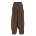 Damen Hochtaillierte Weite Hose mit Faltenwurf R&B
