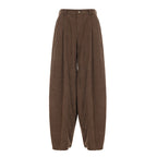 Damen Hochtaillierte Weite Hose mit Faltenwurf R&B