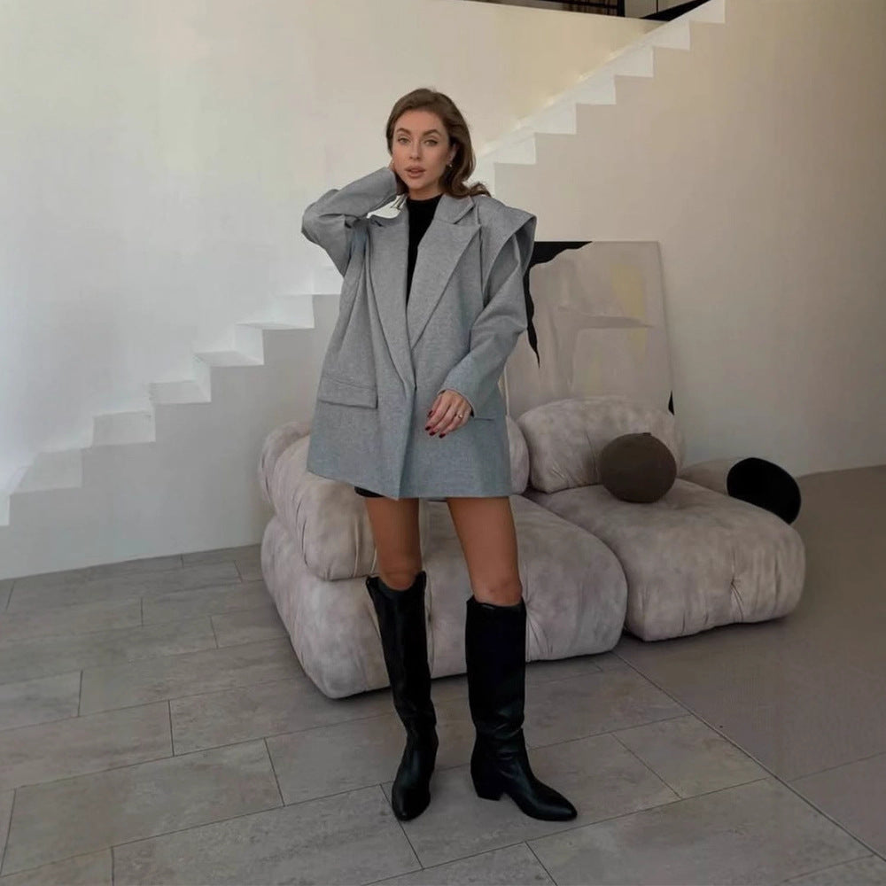 Damen elegante oversized Blazerjacke R&B