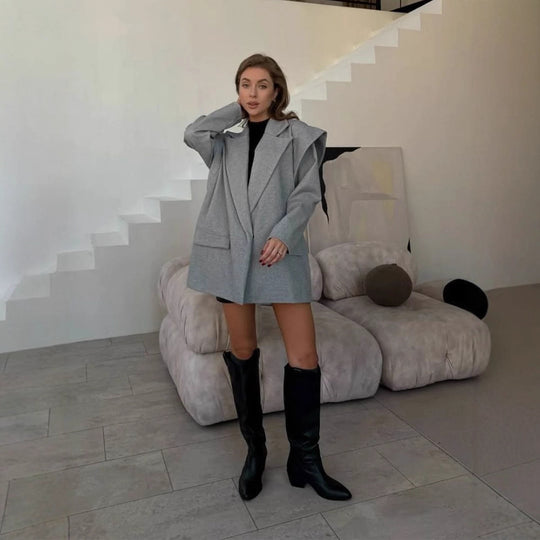 Damen elegante oversized Blazerjacke R&B