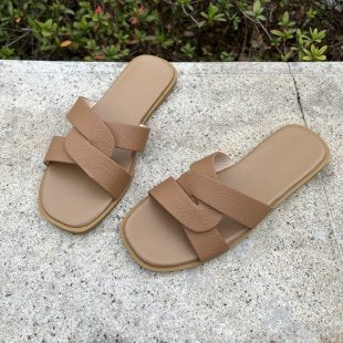 Damen bequeme Clogs mit modischem Überkreuz-Riemendesign R&B