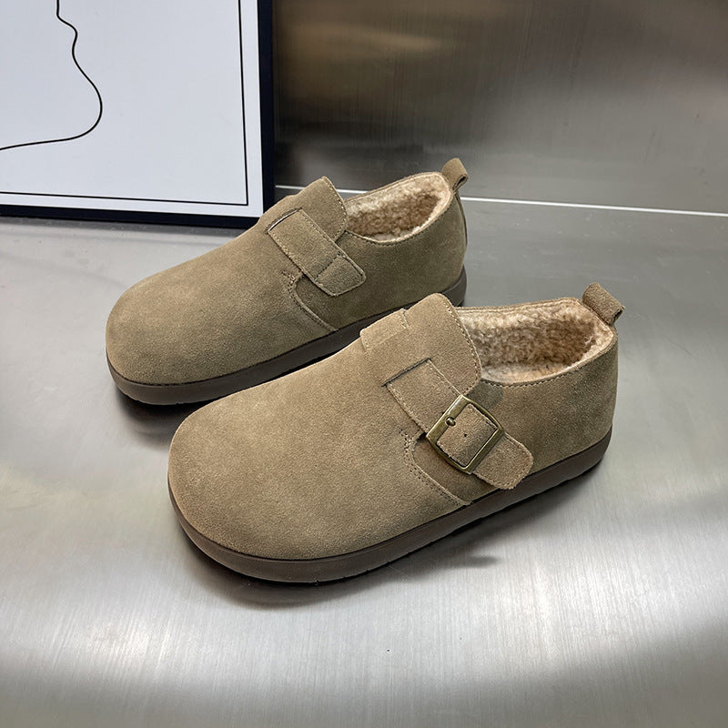 Damen Komfortable Clogs aus weichem Wildleder mit kuscheligem Innenfutter R&B
