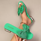 Damen Glamouröse Zehentrenner-Sandalen mit funkelndem Schleifendesign R&B