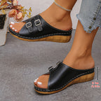Damen geflochtene Clogs mit verstellbaren Schnallen und ergonomischem Fußbett R&B