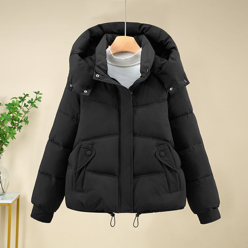 Damen moderne Pufferjacke mit abnehmbarer Kapuze und praktischen Taschen R&B