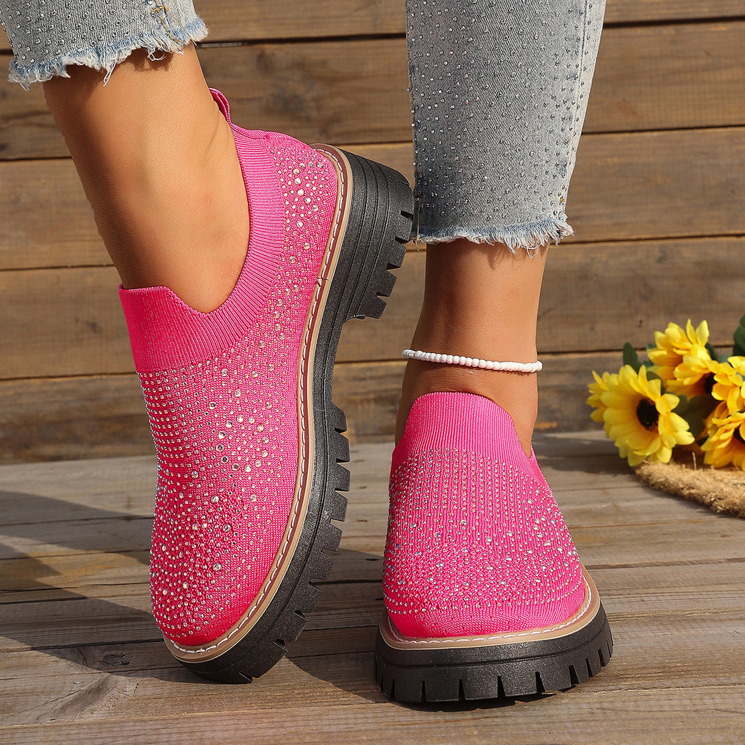Damen Glitzernde Slip-On Sneakers mit verstärkter Sohle R&B