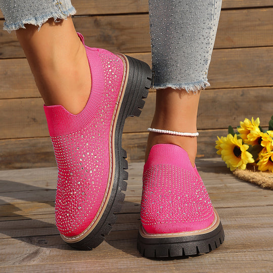 Damen Glitzernde Slip-On Sneakers mit verstärkter Sohle R&B