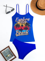 Damen Sportliches Tankini-Set mit trendigem Druck R&B
