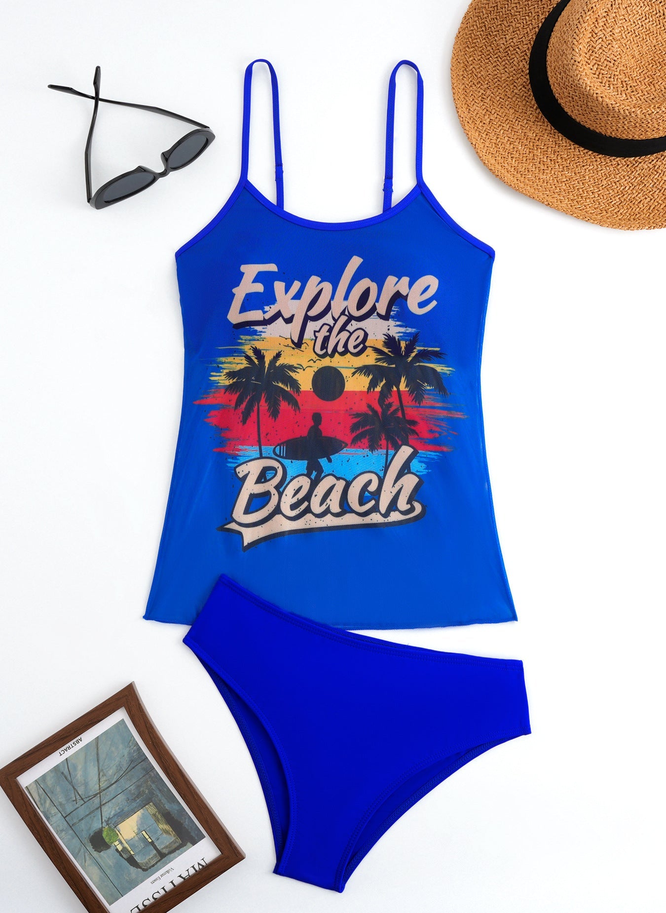 Damen Sportliches Tankini-Set mit trendigem Druck R&B