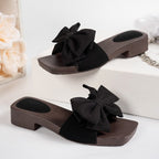Damen Offene Slipper mit dekorativem Schleifendetail R&B