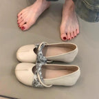 Damen modische Ballerinas mit dekorativem Riemchen und hochwertigem Innenfutter R&B