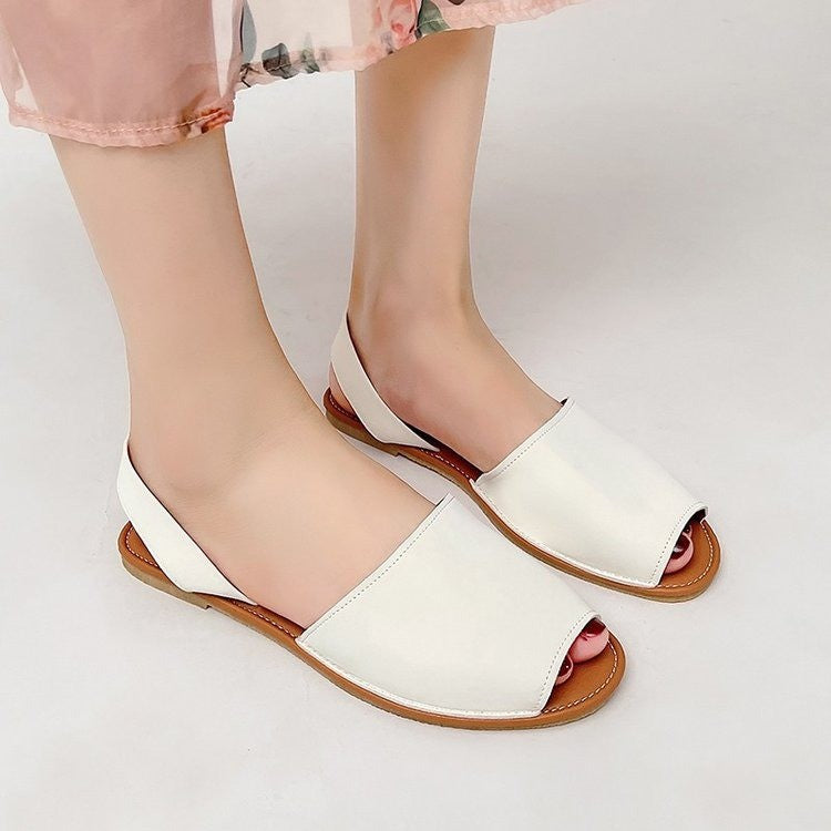 Damen Offene Slingback Sandalen aus hochwertigem Leder mit komfortablem Fußbett R&B