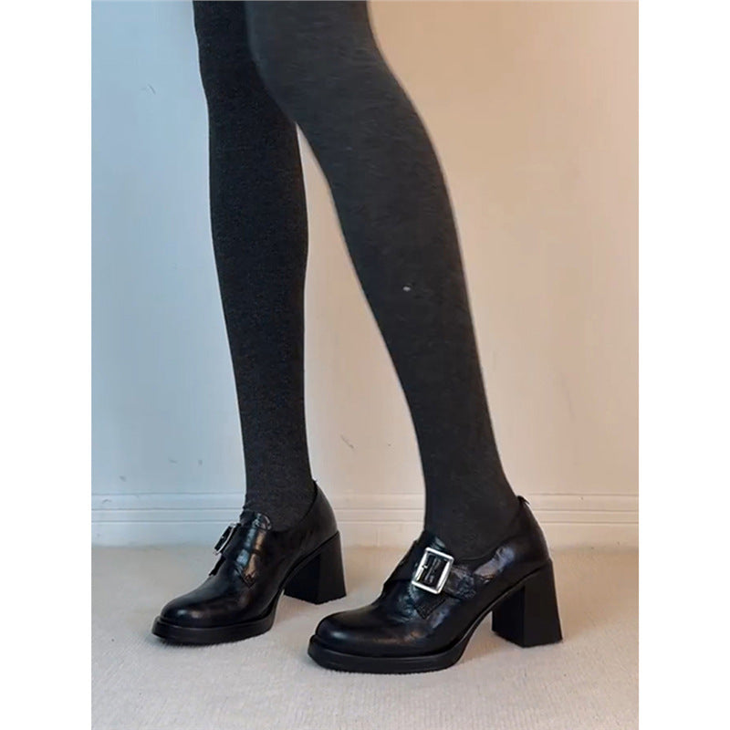 Damen Elegante Pumps mit komfortablem Blockabsatz und dekorativem Riemen R&B