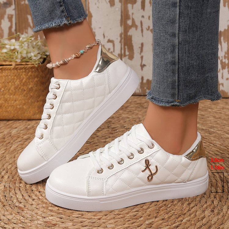 Damen Sportliche Sneakers mit gestepptem Obermaterial und glänzenden Akzenten R&B