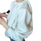 Damen Strickpullover mit verspieltem Kragen und modernem Rippdesign R&B