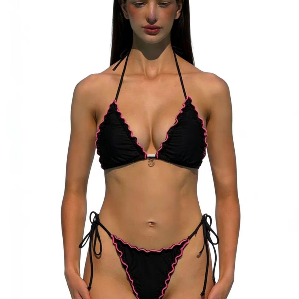 Damen Triangel-Bikini-Set mit raffinierten Rüschendetails R&B