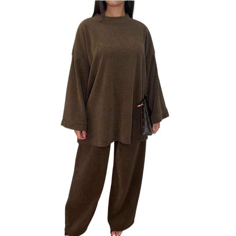 Damen Bequemes und stylisches Lounge-Set aus Rippstrick R&B