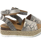 Damen Plateau-Sandalen mit verstellbarem Riemen R&B
